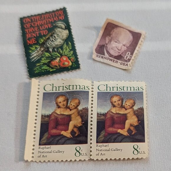 Random Old United States Postal Stamps, Non-Denominated and 1¢ -13¢ and $3 Group - Picture 10 of 13